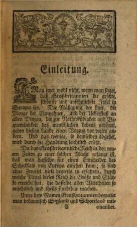 Allgemeine Geschichte derer bekannten Staaten : von ihrem Ursprunge an bis auf die neuern Zeiten aus sichern Schriften verfaßt, 1. Erster Theil, welcher den Anfang der Geschichte von England enthält
