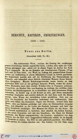 Berichte, Kritiken, Erörterungen 1843-1845