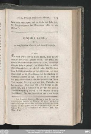 Sechstes Capitel. Von der vollziehenden Gewalt und dem Strafrecht.