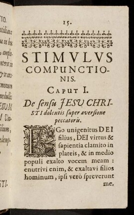 15-40, Stimvlvs Compunctionis. Caput I. - V.