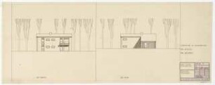 Wohnhaus Mildenberger, Hochberg: Ansichten Westen und Osten 1:100