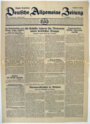 Tageszeitung "Deutsche Allgemeine Zeitung" überwiegend zu internationalen Themen