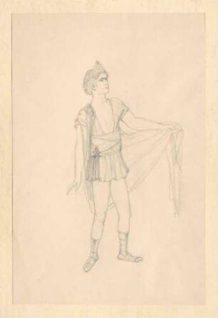 Kostümentwurf eines Römers (?) gezeichnet von Bernhard Pankok?