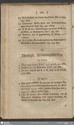 IV. Theologie. Erbauungsschriften