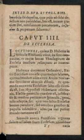 Caput IIII. De Ecclesia.