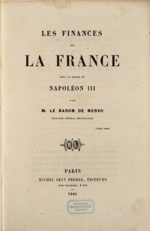 Les finances de la France sous le règne de Napoléon III