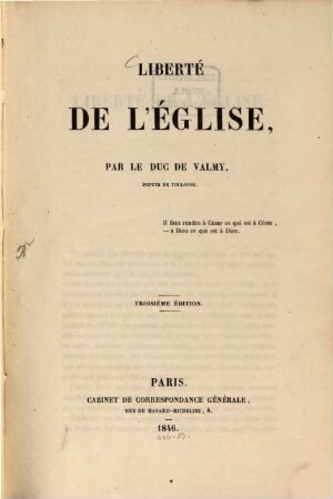Liberté de l'église