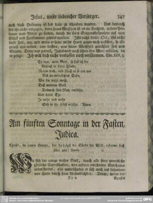Am fünften Sonntage in der Fasten, Judica