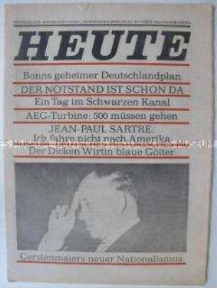 West-Berliner Wochenzeitung "HEUTE" u.a. über den DDR-Publizisten Karl Eduard von Schnitzler