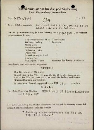Zollikofer, Bernhard