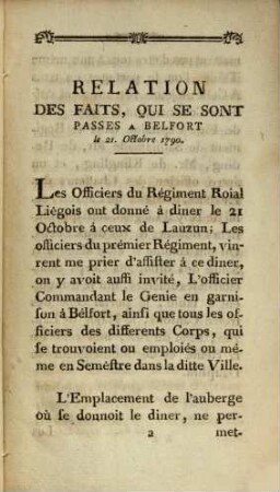 Copie de la lettre addressée au Roy
