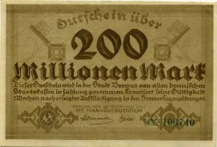 Gutschein - 200 Millionen Mark
