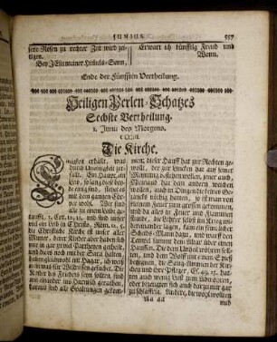 Heiligen Perlen-Schatzes Sechste Vertheilung
