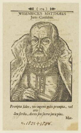 Bildnis des Matthaeus Wesenbecius