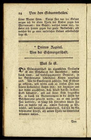 Drittes Kapitel. Von der Schwangerschaft.