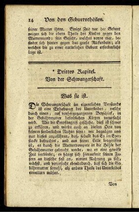 Drittes Kapitel. Von der Schwangerschaft.