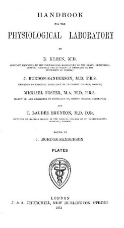 2: Handbook for the physiological laboratory. Plates