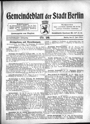 1921,29: Nr. 29, 17. Juli 1921