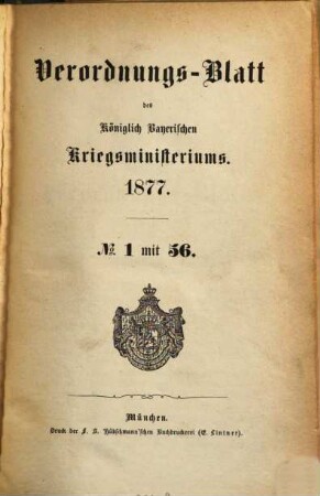 Verordnungs-Blatt. 1877