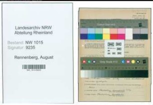 Entnazifizierung August Rennenberg , geb. 06.02.1888 (Ingenieur)