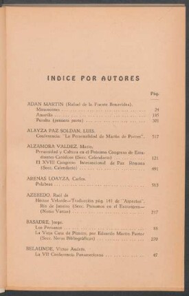 Indice por autores [del Año XIV, Vol. XXI, Nos. 146-154]