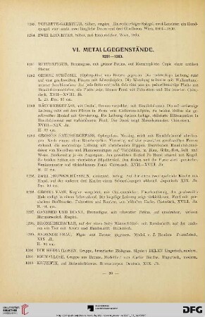 VI. Metallgegenstände (Nr. 1291-1358)