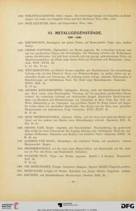 VI. Metallgegenstände (Nr. 1291-1358)