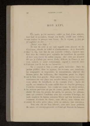 III. Mon képi.