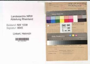 Entnazifizierung Heinrich Linkert , geb. 14.07.1900 (Angestellter)