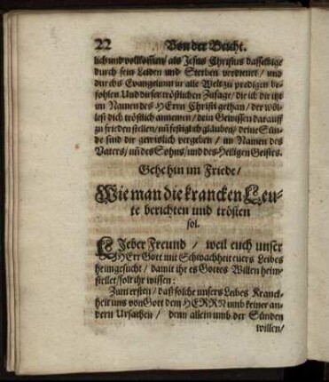 Wie man die krancken Leute berichten und trösten sol.