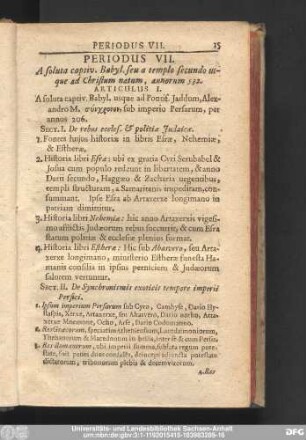 Periodus VII. A soluta captiv. Babyl. seu a templo secundo usque ad Christum natum, annorum 532.