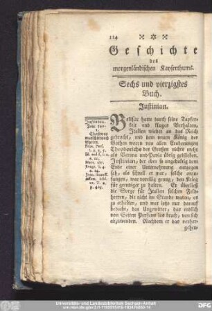 Sechs und vierzigstes Buch. Justinian.