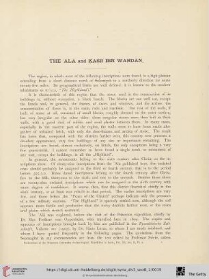 The Alā and Ḳaṣr Ibn Wardân