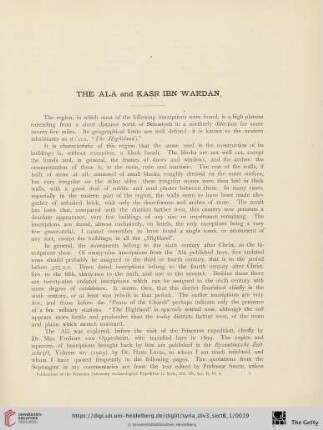 The Alā and Ḳaṣr Ibn Wardân
