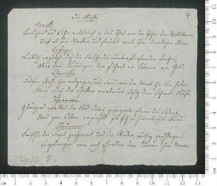 "Die Flüsse" (Epigramme): Die Distichen umfassen "Koreff", "Lafoye", "Chamisso", "Theremin", "Neumann", "Klaproth", "Varnhagen", "H. Ephraim", "Robert" und "Eduard"
