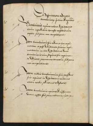 De disputatione ordinaria baccalaureor[um] q[ua]ntum ad argue[n]tes.