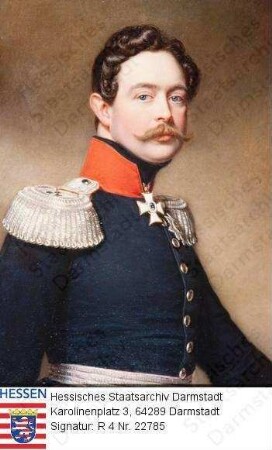Ludwig III. Großherzog v. Hessen und bei Rhein (1806-1877) / Porträt, in Uniform, Brustbild