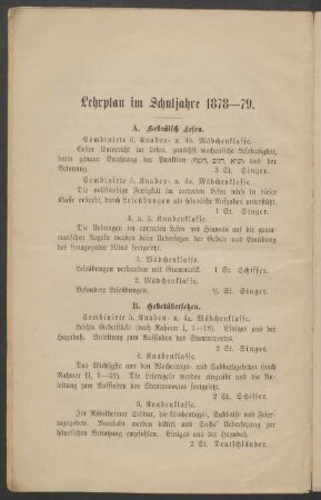 Lehrplan im Schuljahre 1878-79