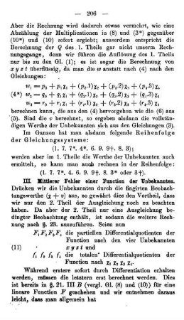 Mittlerer Fehler einer Function der Unbekannten