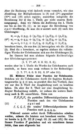 Mittlerer Fehler einer Function der Unbekannten