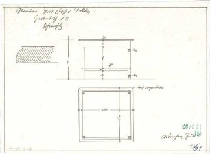 Fischer, Theodor; Icking - Schlederloh (Isartal); Landhaus Theodor Fischer - Gartentisch (Grundriss, Aufriss, Detail)