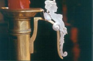 Leuchter mit Silberengel : Leuchter mit Silberengel. Messing, Silber (vor 1962; J. Eckert). Griff mit Engel
