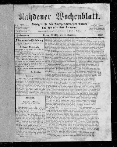 Titelseite einer Zeitung