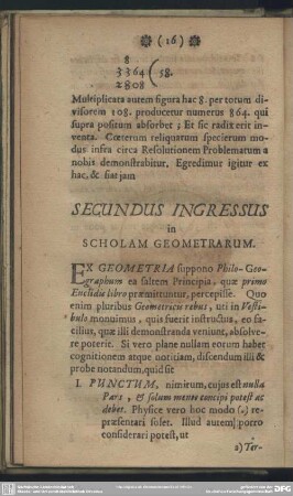 Secundus Ingressus in Scholam Geometrarum