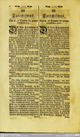 III. Catechismus, Das ist, die Summa der gantzen Christlichen Lehre