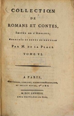 Collection De Romans Et Contes : Imités De L'Anglois, 6
