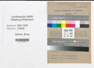 Entnazifizierung Erna Grimm, geb. 12.12.1921 (Verw.Angest.)