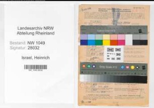 Entnazifizierung Heinrich Israel , geb. 18.05.1898 (Kaufmann)