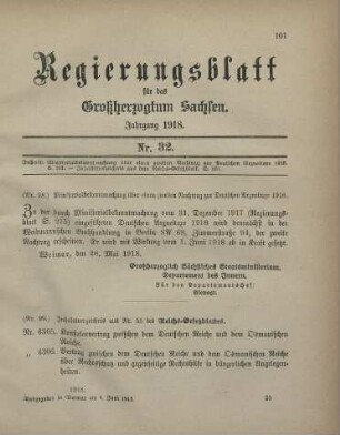 Nr. 99: Inhaltsverzeichnis aus Nr. 55 des Reichs-Gesetzblattes