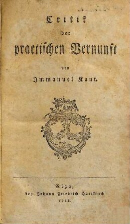 Critik der practischen Vernunft
